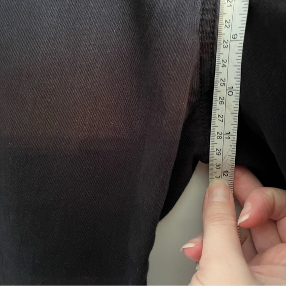 𝅺saint James Woman's Denim "1889"Jeans Size 14 Straight Leg Side Elastic Black - Picture 12 of 13